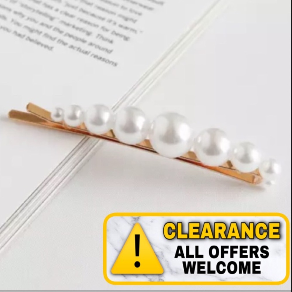🔴5/$15⚠️𝗖𝗟𝗘𝗔𝗥𝗔𝗡𝗖𝗘⚠️Pearl Hairpin NEW - Picture 1 of 8